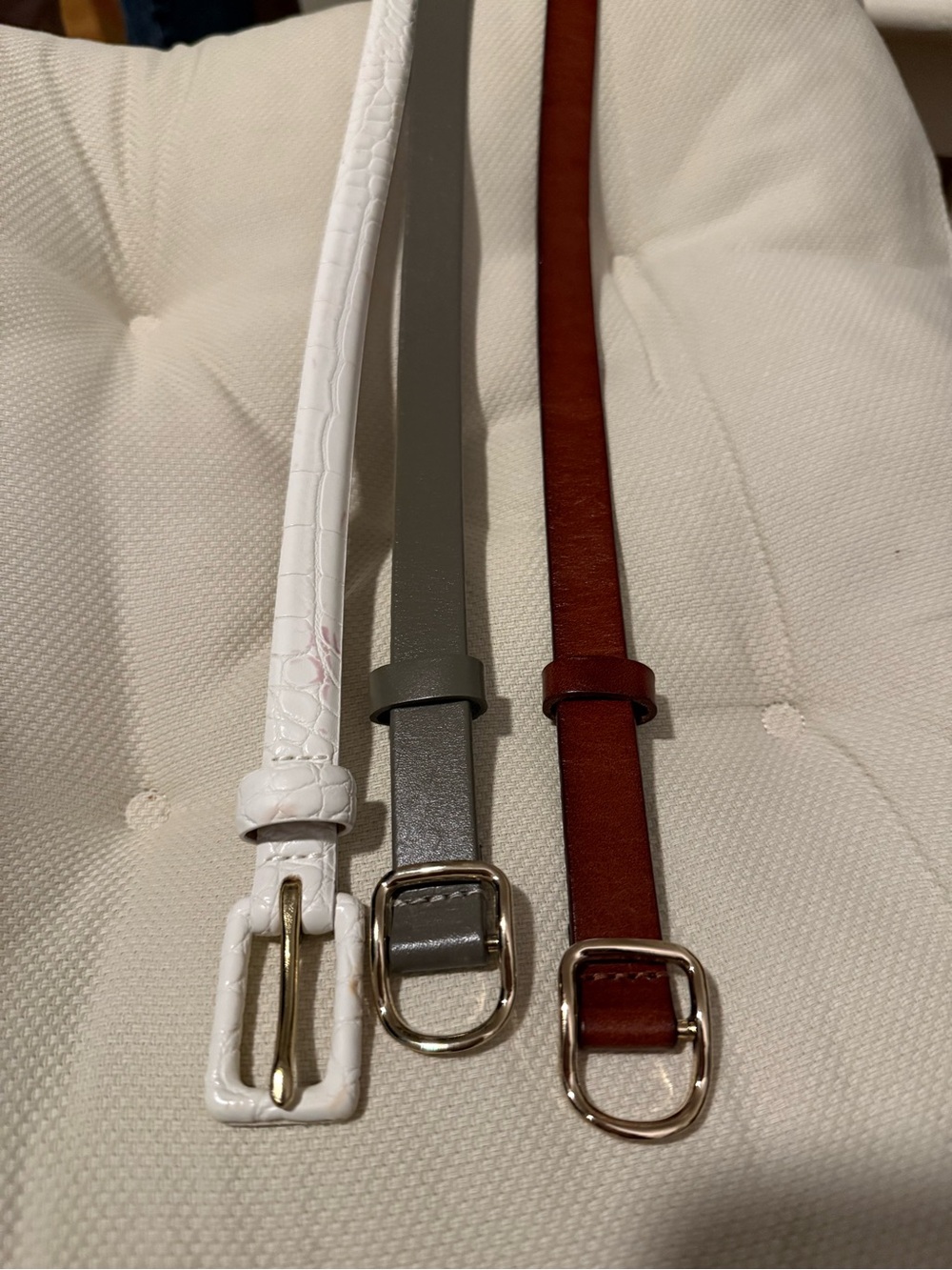 3 Skinny Leather Belts